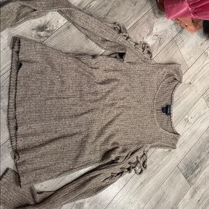 Daytrip Taupe V-Neck Sweater